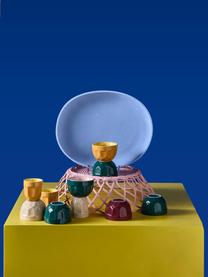 Becher Multi, 4er-Set, Keramik, Sonnengelb, Petrol, Hellbeige, Mauve, Ø 9 x H 6 cm, 170 ml