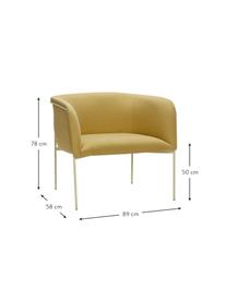 Fauteuil lounge Eyrie, Tissu jaune, beige clair, larg. 89 x prof. 58 cm