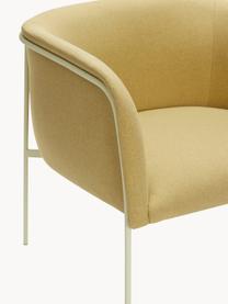 Loungefauteuil Eyrie, Bekleding: 100% polyester Met 40.000, Frame: gecoat staal, Geweven stof mosterdgeel, lichtbeige, B 89 x D 58 cm