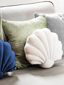 Coussin en velours Shell, Bleu foncé