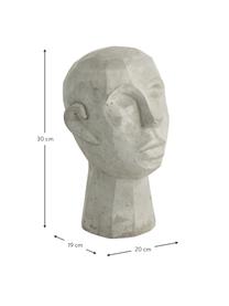 Großes Deko-Objekt Kopf, Zement, Grau, B 20 x H 30 cm