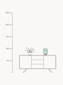 Lámpara de mesa pequeña LED Pretty Glamour, con temporizador y portátil, Vidrio, metal, Turquesa, dorado, Ø 19 x Al 26 cm