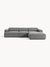 Ecksofa Melva (4-Sitzer), Bezug: 100 % Polyester Der strap, Gestell: Massives Kiefern- und Fic, Füße: Kunststoff Dieses Produkt, Webstoff Dunkelgrau, B 319 x T 195 cm, Eckteil links