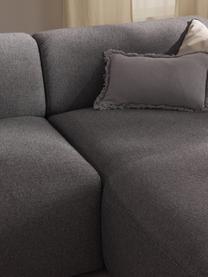 Ecksofa Melva (4-Sitzer), Bezug: 100 % Polyester Der strap, Gestell: Massives Kiefern- und Fic, Füße: Kunststoff Dieses Produkt, Webstoff Dunkelgrau, B 319 x T 195 cm, Eckteil rechts