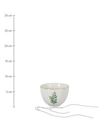 Miseczka Eukalyptus, 6 szt., Porcelana chińska New Bone China, Biały, zielony, Ø 12 cm