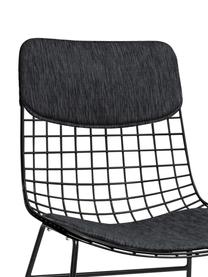 Sada polštářů na kovové židle Wire, 2 díly, Tmavě šedá, Sada s různými velikostmi