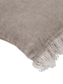 Leinen-Kissen Levelin mit Fransen, mit Inlett, Beige, 40 x 60 cm