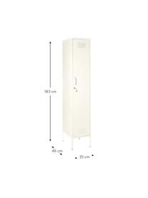 Kleiner Kleiderschrank Skinny, Stahl, pulverbeschichtet, Off White, B 35 x H 183 cm