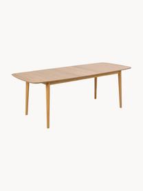 Uitschuifbare eettafel Montreux, 180 - 220 x 90 cm, Tafelblad: MDF, eikenfineer, Poten: gebeitst rubberhout, Eikenhout, B 180/220 x D 90 cm