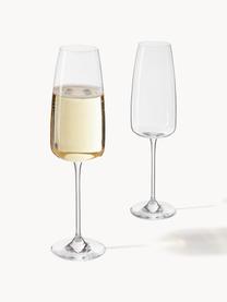 Kieliszek do szampana ze szkła kryształowego Lucien, 4 szt., Szkło kryształowe, Transparentny, Ø 7 x W 25 cm, 340 ml