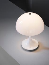 Mobiele dimbare LED tafellamp Panthella, H 24 cm, Lampenkap: gecoat staal, Staal wit, Ø 16 x H 24 cm