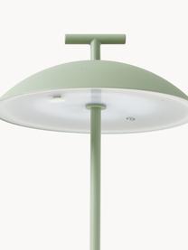 Prenosná dizajnová stolová LED lampa Mini Geen-A, Kov s práškovým náterom, Šalviovozelená, Ø 20 x V 36 cm
