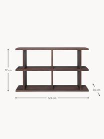 Holz-Regal Kona, Mitteldichte Spanplatte mit Eichenholzfurnier, lackiert

Dieses Produkt wird aus nachhaltig gewonnenem, FSC®-zertifiziertem Holz gefertigt., Eichenholz, dunkel lackiert, B 123 x H 72 cm