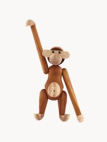 Handgefertigtes Deko-Objekt Monkey aus Teakholz, H 19 cm, Teakholz, Limbaholz, lackiert, FSC-zertifiziert, Teakholz, Limbaholz, B 20 x H 19 cm