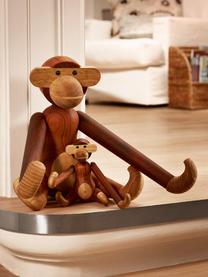 Handgefertigtes Deko-Objekt Monkey aus Teakholz, H 19 cm, Teakholz, Limbaholz, lackiert, FSC-zertifiziert, Teakholz, Limbaholz, B 20 x H 19 cm
