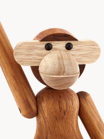 Handgefertigtes Deko-Objekt Monkey aus Teakholz, H 19 cm, Teakholz, Limbaholz, lackiert, FSC-zertifiziert, Teakholz, Limbaholz, B 20 x H 19 cm