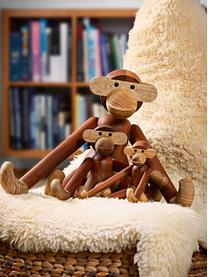 Handgefertigtes Deko-Objekt Monkey aus Teakholz, H 19 cm, Teakholz, Limbaholz, lackiert, FSC-zertifiziert, Teakholz, Limbaholz, B 20 x H 19 cm