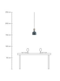 Kleine Pendelleuchte Tim, Lampenschirm: Stahl, beschichtet, Baldachin: Stahl, beschichtet, Blaugrau, Beige, Ø 20 cm