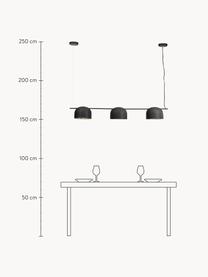 Grote hanglamp Linja, Lampenkap: gepoedercoat metaal, Zwart, B 127 x H 15 cm