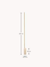 Lampada da terra a LED con base in marmo e luce regolabile Hilow Line, Struttura: metallo rivestito, Dorato, beige marmorizzato, Alt. 207 cm