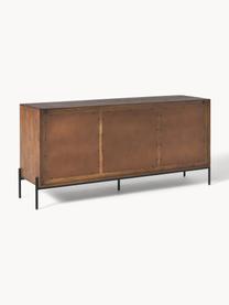 Credenza con intreccio viennese Vienna, Piedini: metallo verniciato a polv, Legno di mango, Larg. 165 x Alt. 78 cm