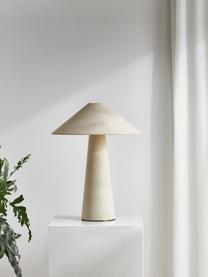 Lampa stołowa z lnu Ilena, Złamana biel, Ø 40 x W 52 cm