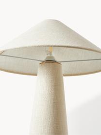Velká stolní lampa ze lnu Ilena, Tlumeně bílá, Ø 40 cm, V 52 cm