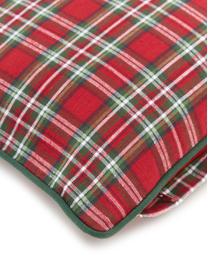 Karierte Kissenhülle Tartan in Rot und Grün, 100% Baumwolle, Rot, Dunkelgrün, kariert, B 30 x L 50 cm