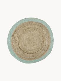 Tapis rond en jute fait main Shanta, 100 % jute

Le toucher des tapis en jute peut être rugueux, ils ne sont pas adaptés aux contacts directs avec la peau, Brun, vert menthe, Ø 200 cm (taille L)