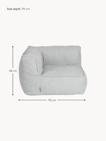 Módulo de esquina de exterior sofá Grow, Tapizado: 100% poliéster, resistent, Tejido gris claro, An 95 x F 95 cm