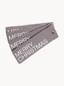 Etichetta per regalo Christmas 4 pz, Argentato, grigio, Larg. 4 x Lung. 12 cm