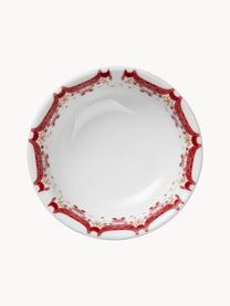 Ciotole natalizie dipinte a mano Guirlande 4 pz, Porcellana, Bianco, rosso, dorato, Ø 16 x Alt. 6 cm