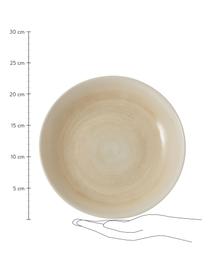 Handgemachte Suppenteller Pure matt/glänzend mit Farbverlauf, 6 Stück, Keramik, Beige, Weiss, Ø 23 cm