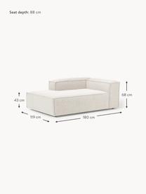 Diván rinconero modular en tejido bouclé Lennon, Tapizado: tejido bouclé (100% polié, Estructura: madera contrachapada de p, Patas: plástico Este producto es, Bouclé Off White, An 119 x F 180 cm, chaise longue izquierda