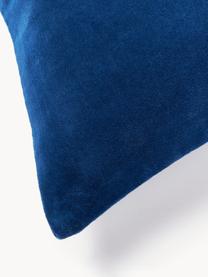 Housse de coussin en velours avec motif hivernal Celeste, Bleu foncé, larg. 60 x long. 60 cm