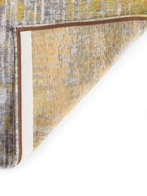 Tappeto di design Streaks, Retro: misto cotone, rivestito i, Giallo, grigio, Larg. 80 x Lung. 150 cm (taglia XS)