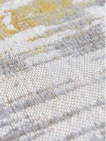 Tappeto di design Streaks, Retro: misto cotone, rivestito i, Giallo, grigio, Larg. 80 x Lung. 150 cm (taglia XS)