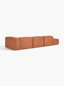 Chaise longue XL componibile Lennon, Rivestimento: poliestere Il rivestiment, Struttura: legno di pino massiccio, , Piedini: plastica Questo prodotto , Tessuto terracotta, Larg. 357 x Prof. 119 cm, schienale a sinistra