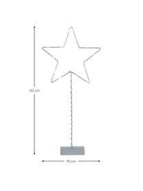 Décoration lumineuse LED Star, haut. 43 cm, alimentée par piles, Gris, larg. 19 x haut. 43 cm