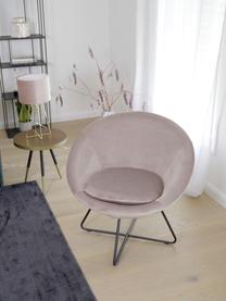 Fauteuil cocktail en velours rose Center, Velours vieux rose, larg. 82 x prof. 71 cm