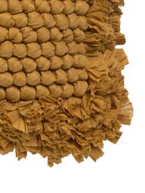 Funda de cojín texturizada Aqia, 50% algodón, 50% poliéster, Mostaza, An 45 x L 45 cm