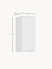 Bad-Hängeschrank Arvada, B 30 cm, Korpus: Spanplatte mit Melaminhar, Front: Mitteldichte Holzfaserpla, Griff: Metall, beschichtet, Weiss, Silberfarben, B 30 x H 73 cm