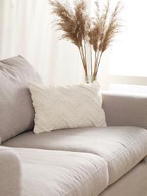 Housse de coussin rectangulaire Akesha, 100 % coton, Blanc crème, larg. 30 x long. 50 cm