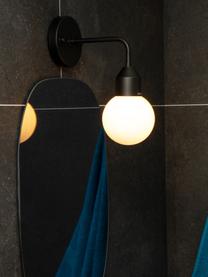 Nástenná lampa do kúpeľne so skleneným tienidlom Florens, Čierna, biela, Š 12 x H 25 cm