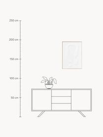 Handgefertigtes Wandobjekt Sanem, Rahmen: Eschenholz, lackiert, Eschenholz, Weiss, B 52 x H 72 cm