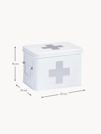 Skladovací box Medizina, Potažený kov, Bílá, Š 22 cm, V 16 cm