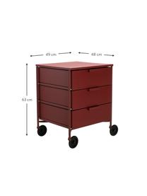Contenitore mobile color Mobil, Tecnopolimero termoplastico ricavato da materiale industriale riciclato, Vino rosso, Larg. 49 x Alt. 63 cm