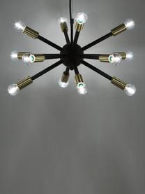 Plafondlamp Silvan, Lampenkap: gepoedercoat metaal, Zwart, goudkleurig, Ø 50 x H 52 cm