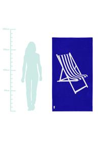 Strandtuch Take a Seat mit sommerlichem Motiv, 100% ägyptische Baumwolle
mittelschwere Stoffqualität, 420 g/m², Blau, Weiß, 100 x 180 cm