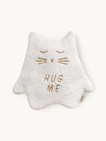 Handgefertigtes Kuschelkissen Kitten, polyester, Off White, B 31 x L 33 cm